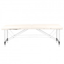 Stół składany do masażu aluminiowy komfort 2 segmentowe cream