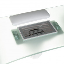 Stolik biurko do manicure z pochłaniaczem bd-3425+p szklany blat