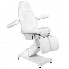 Fotel kosmetyczny elektr. basic premium 156+ pedi 3 siln. + hydraulika biały