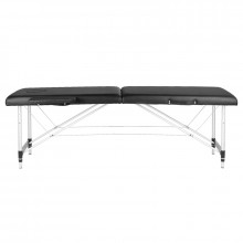 Stół składany do masażu aluminiowy komfort 2 segmenty black