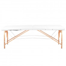 Stół składany do masażu wood komfort 2 segmentowe white