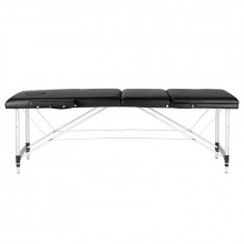 Stół składany do masażu aluminiowy komfort 3 segmentowy black