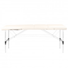 Stół składany do masażu aluminiowy komfort 3 segmentowy cream