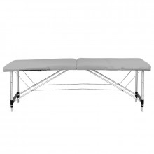Stół składany do masażu aluminiowy komfort 2 segmentowy szary