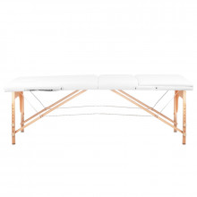 Stół składany do masażu wood komfort 3 segmentowe white