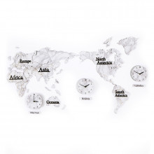 Zegar dekoracja mapa świata - strefy czasowe