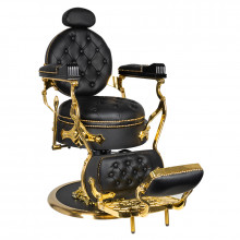 Gabbiano fotel barberski cesare gold czarny