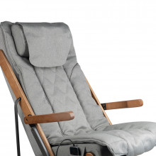 Fotel składany relax z masażerem szary