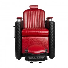 Gabbiano fotel barberski bernardo czarno czerwony