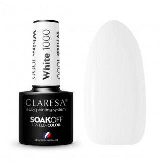 CLARESA Lakier hybrydowy WHITE 1000 -5g