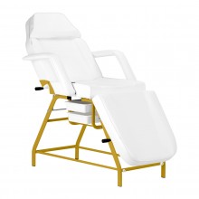 Fotel kosmetyczny 557g z kuwetami złoto biały