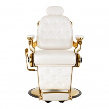 Gabbiano fotel barberski francesco gold biały